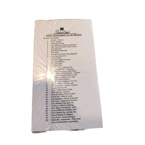 2000 BRAND NEW SEALED Ronco Showtime Rotisserie & BBQ Oven Instructions VHS - Picture 2 of 3